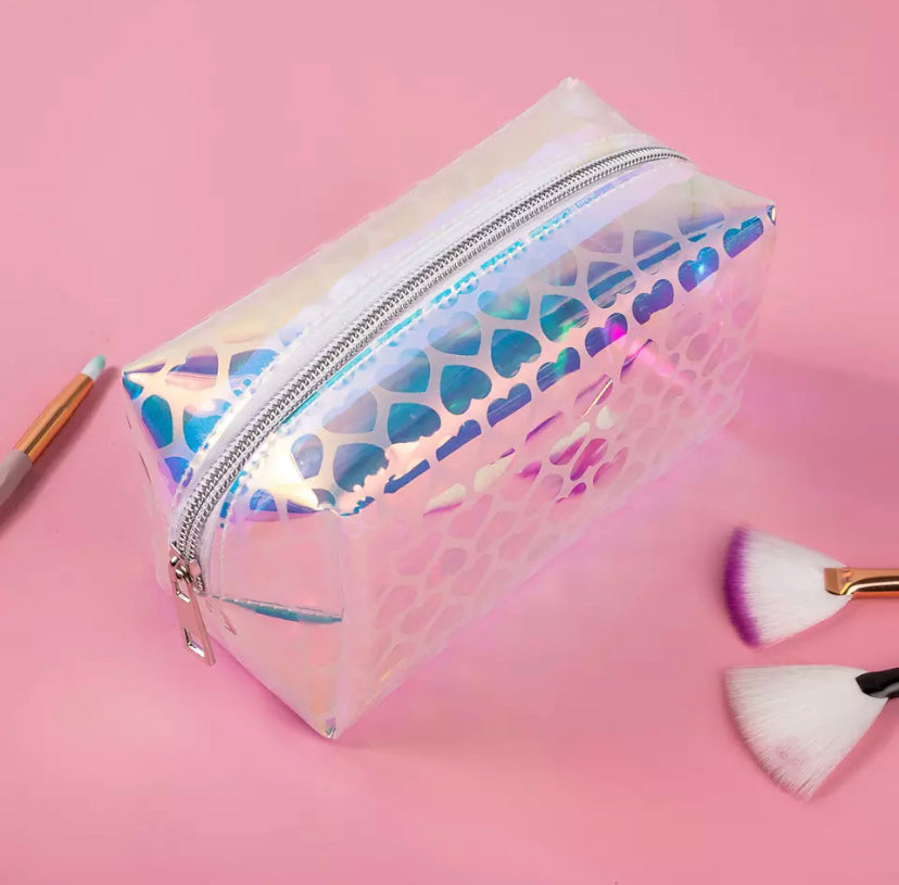 Bolsa de maquillaje con forma de corazón de diamante